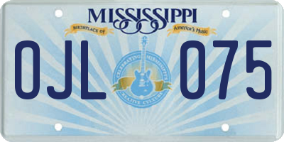 MS license plate OJL075
