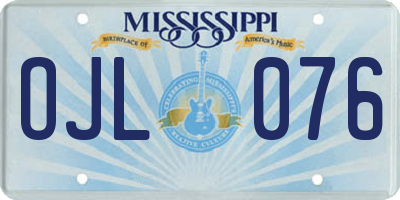 MS license plate OJL076
