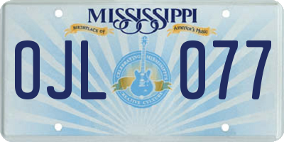 MS license plate OJL077