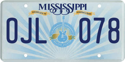 MS license plate OJL078
