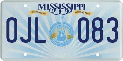 MS license plate OJL083