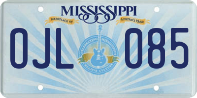 MS license plate OJL085