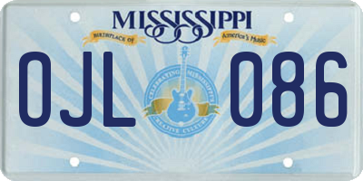 MS license plate OJL086