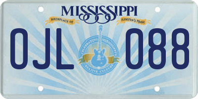 MS license plate OJL088