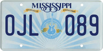 MS license plate OJL089
