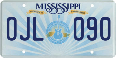 MS license plate OJL090