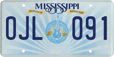 MS license plate OJL091