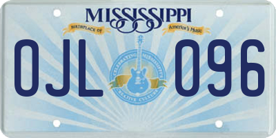 MS license plate OJL096