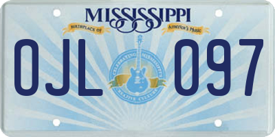 MS license plate OJL097