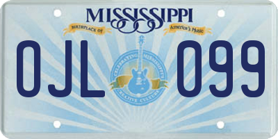 MS license plate OJL099