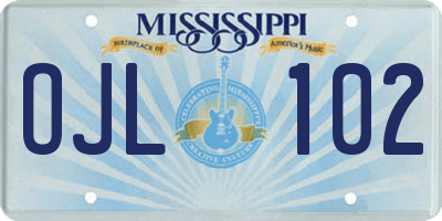 MS license plate OJL102