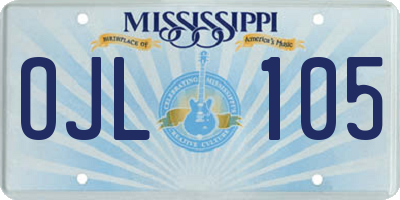 MS license plate OJL105
