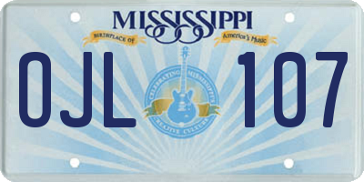 MS license plate OJL107