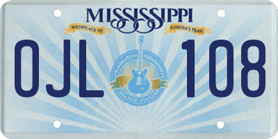 MS license plate OJL108