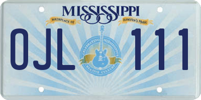 MS license plate OJL111