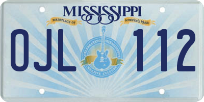 MS license plate OJL112