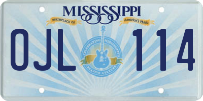 MS license plate OJL114