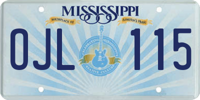 MS license plate OJL115