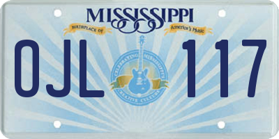 MS license plate OJL117
