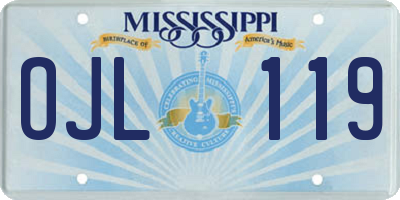MS license plate OJL119