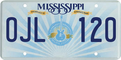 MS license plate OJL120