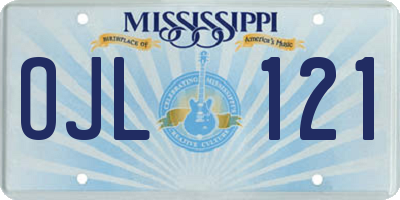 MS license plate OJL121