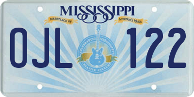 MS license plate OJL122