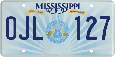 MS license plate OJL127
