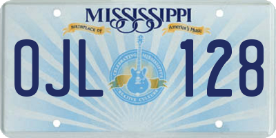 MS license plate OJL128