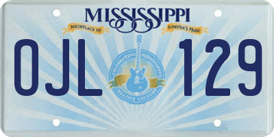 MS license plate OJL129