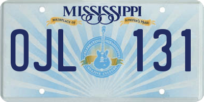 MS license plate OJL131