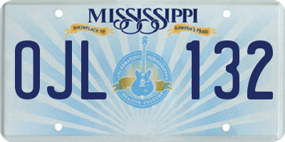 MS license plate OJL132