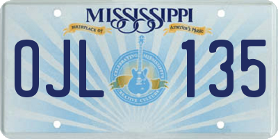 MS license plate OJL135