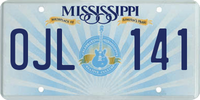 MS license plate OJL141