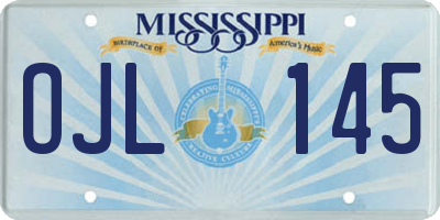 MS license plate OJL145