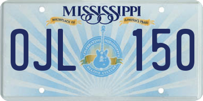 MS license plate OJL150
