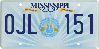 MS license plate OJL151
