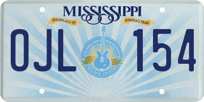 MS license plate OJL154