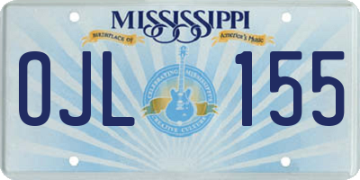 MS license plate OJL155