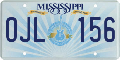 MS license plate OJL156