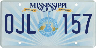 MS license plate OJL157