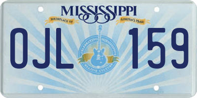 MS license plate OJL159