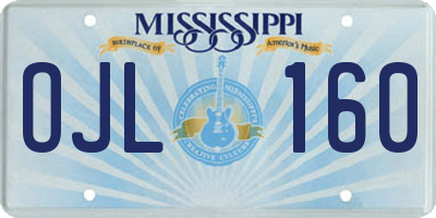 MS license plate OJL160
