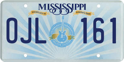 MS license plate OJL161