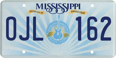 MS license plate OJL162