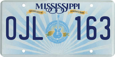 MS license plate OJL163
