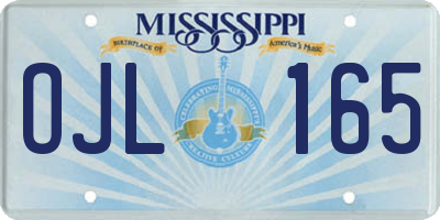 MS license plate OJL165