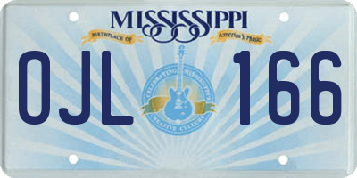 MS license plate OJL166