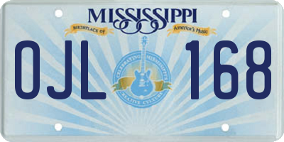 MS license plate OJL168