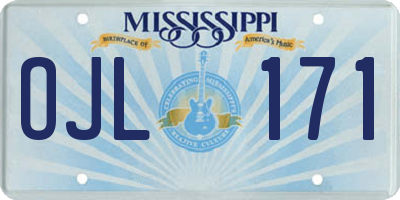 MS license plate OJL171
